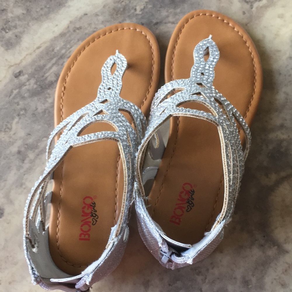 Bongo Girls Silver Gladiator sandals, size 13M